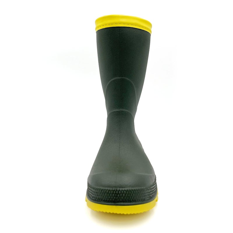Amoji Boy Rain Boots Kid Rubber Child Easy On Garden Rainboots ArmyGreen Size 4.5-5 Big Kid - Image 3